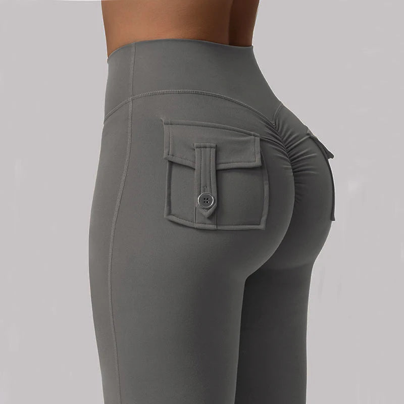 Leggings Wide Leg High Stretch Yoga Leggings Naked Feeling Compression Fitness Workwear with pockets Yoga Pant ﻿