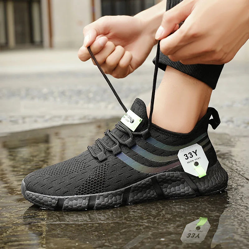 Sneakers Men Casual Sport Shoes Breathable Lightweight Sneakers Outdoor Mesh Black Running Shoes Athletic Jogging Tenis Walking Shoes
