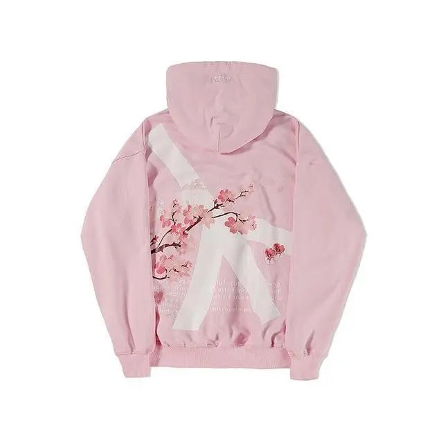 Hoodies Women Streetwear Y2K Harajuku Cute Cherry Blossom Graphic Print Oversized Hoodie Gothic Casual Pullover Sweatshirt Men Women Clothing