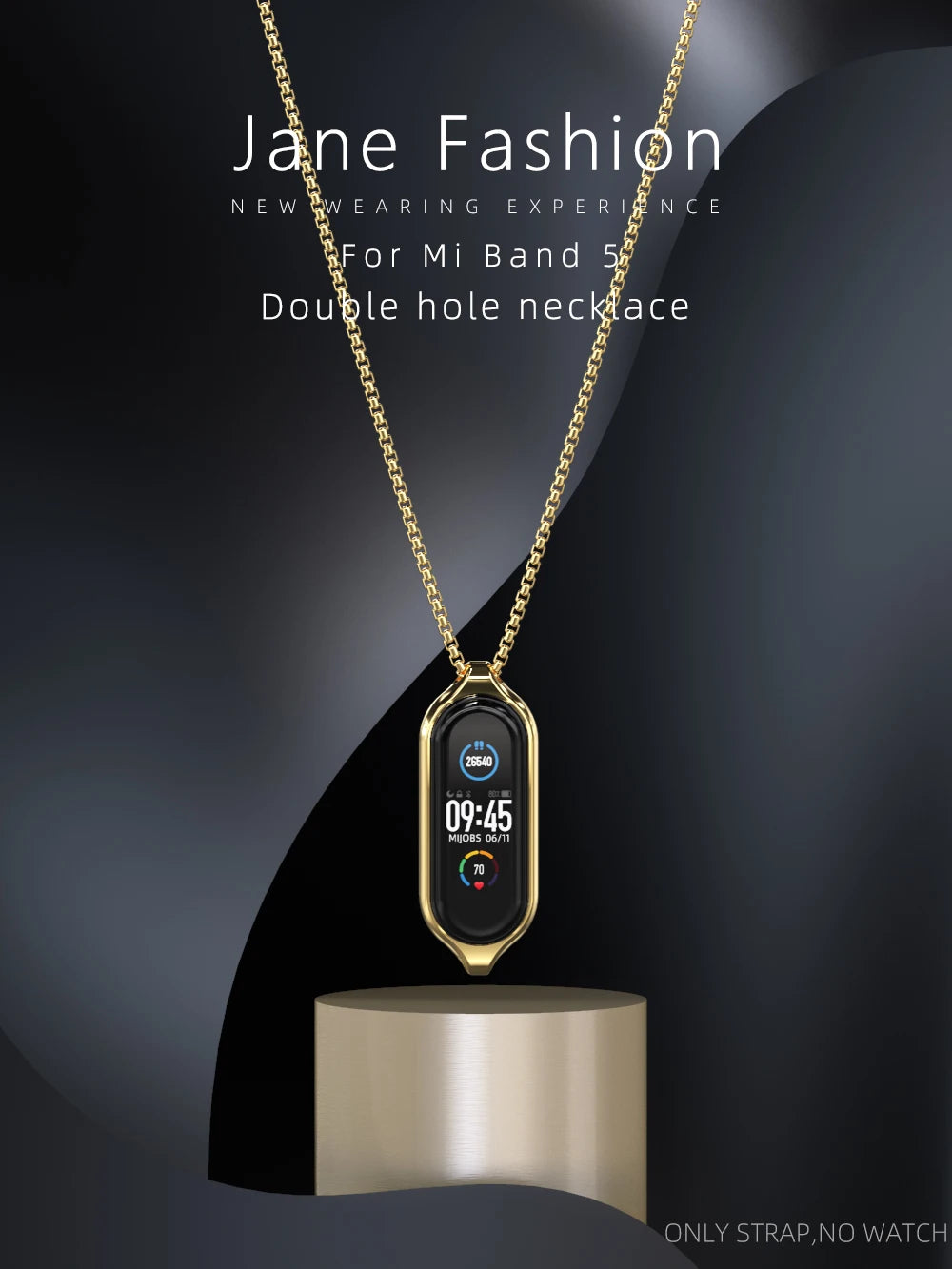 Necklace for Mi Band 10 9 8 7 6 5 4 3 Smart Bracelet Strap for Mi Band 9 Metal Wristband for Mi Band 7 6 Hanging Neck Decoration