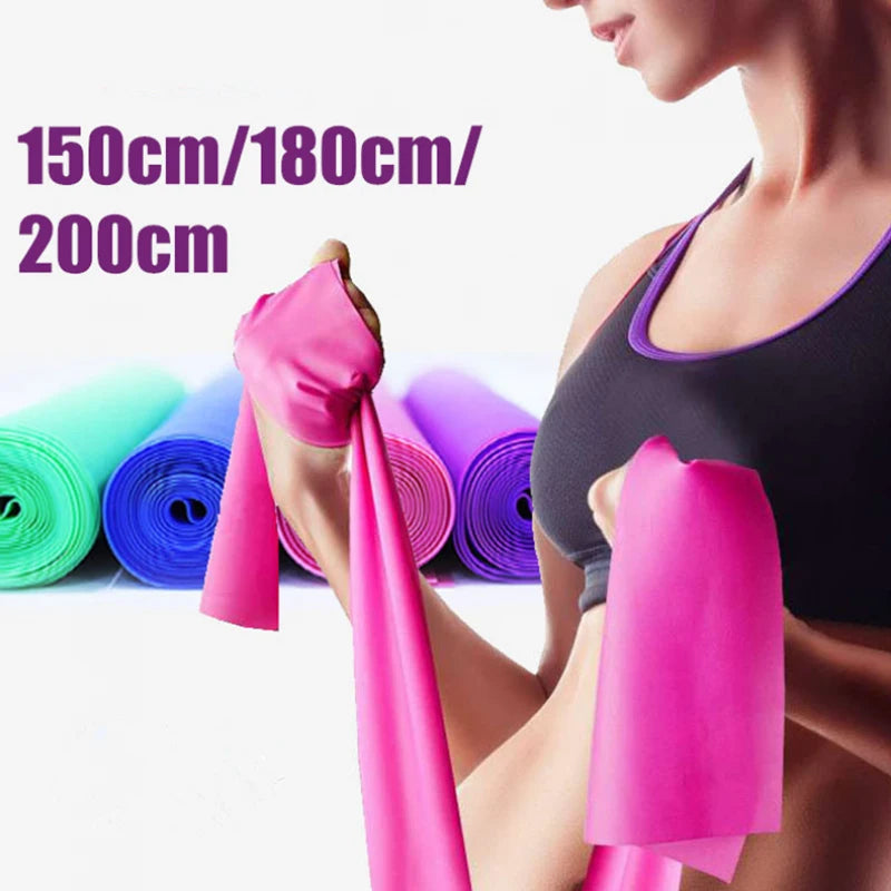 EQP Yoga Pilates Elastic Resistance Band Fitness Training Band 150cm Fitness Elastic Rubber Gym Natural Rubber