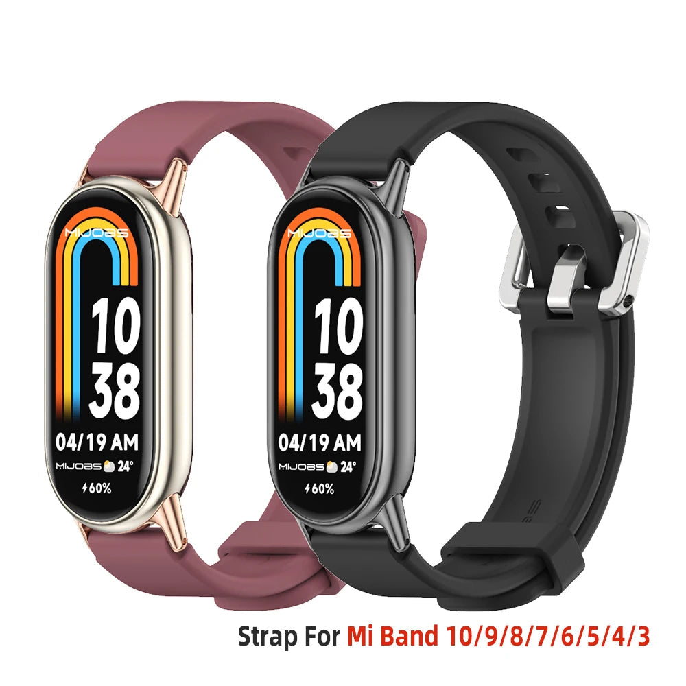 Strap For Mi Band 10 9 8 7 6 5 4 3 Silicone Wristband Replacement For Xiao mi Mi Band 8 Bracelet MiBand 7 6 5 4 3 Wrist Strap