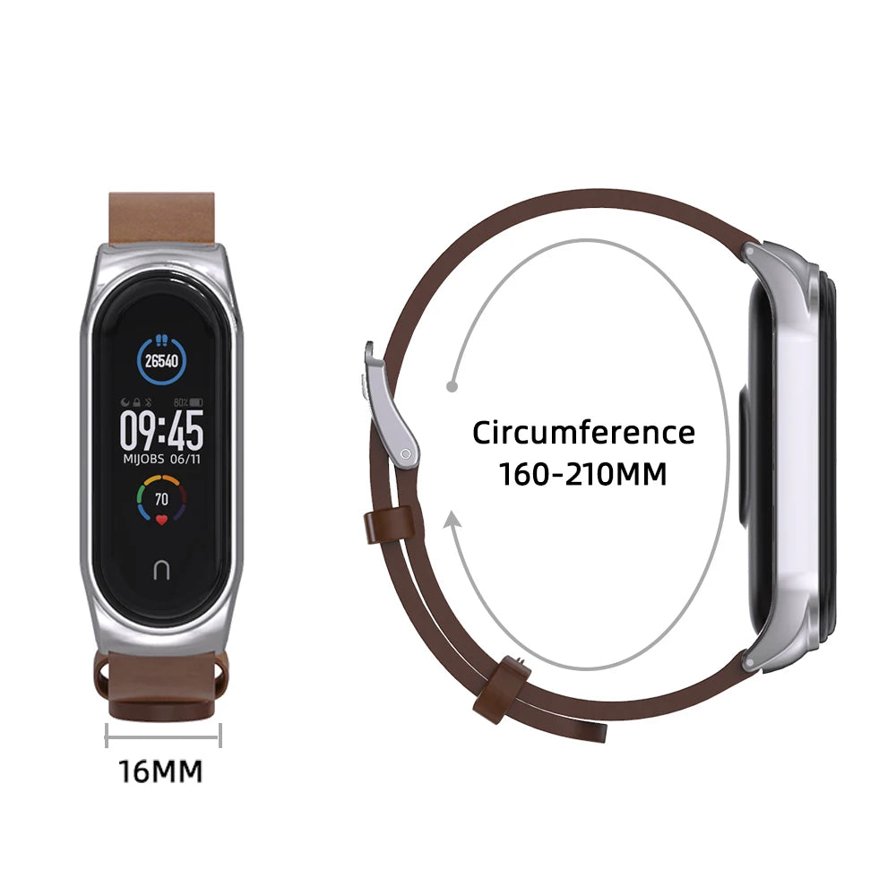 Strap for Mi Band 10 9 8 7 6 5 4 3 Leather Wristband For Miband 8 7 6 NFC Global Version Bracelet for Mi Band 5 6 7 8 Correa
