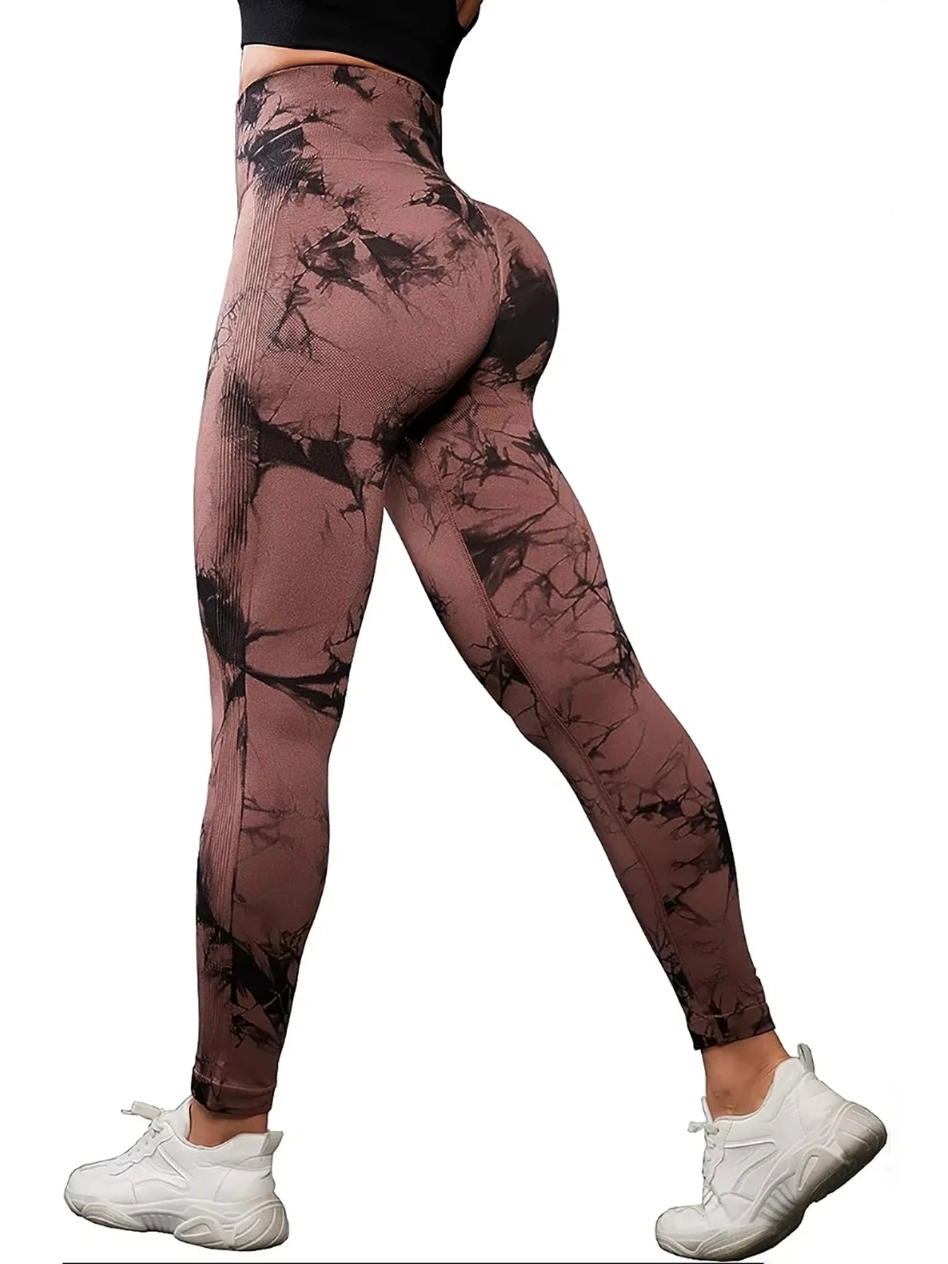 Leggings Tie Dye Seamless Leggings for Women High Waist Yoga Pants Scrunch Butt Lifting Elastic Tights Wide Waistband Sports Leggings