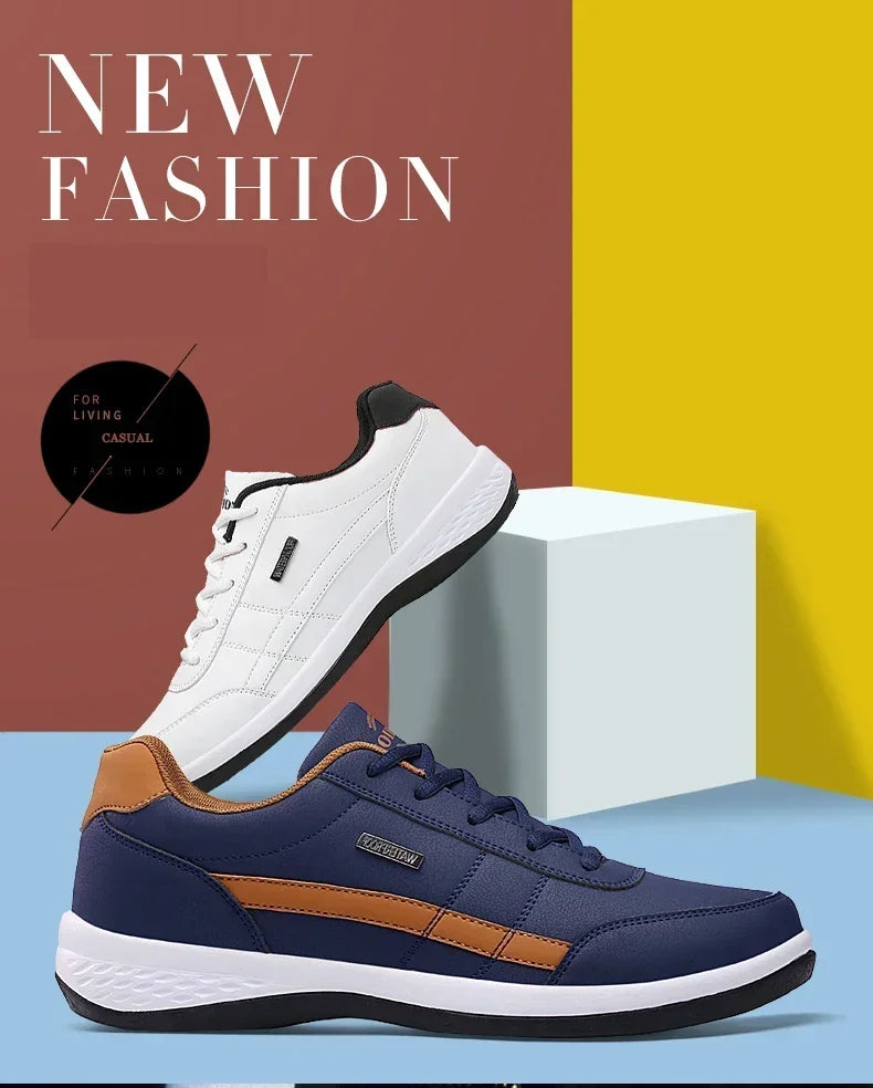 Sneakers Men Shoes Spring Autumn Waterproof Walking Sneakers Leisure Male Leather Sports Shoes Non-Slip Footwear Tennis for Men