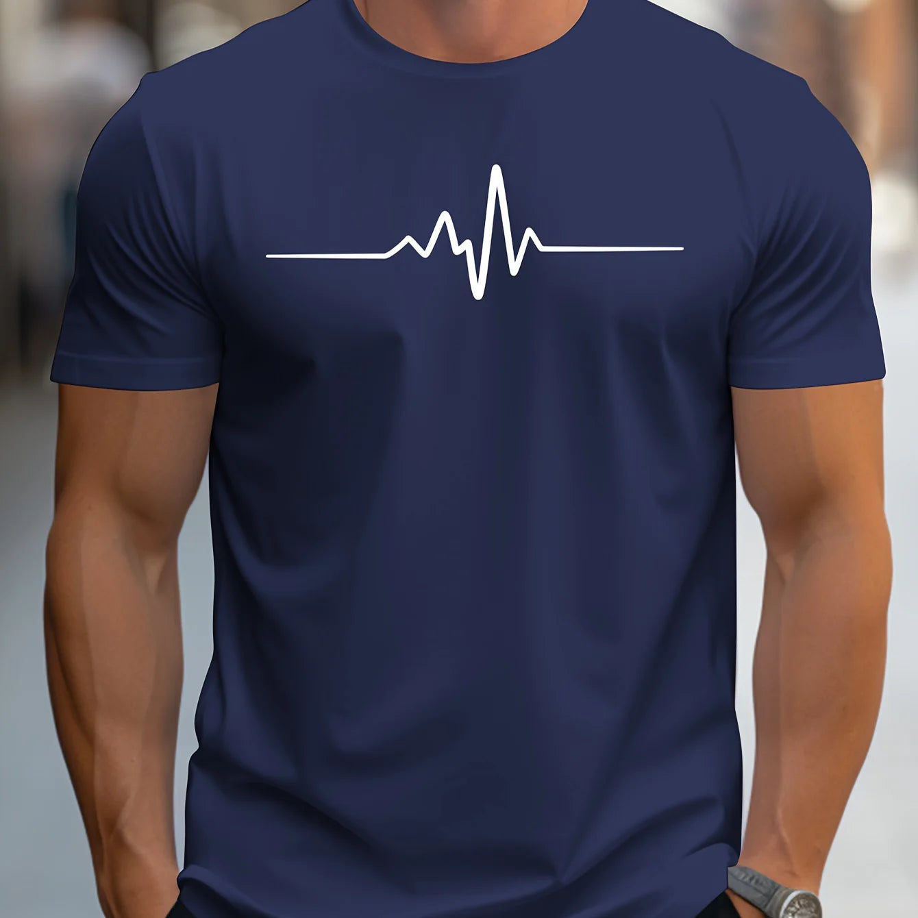 Men Short Sleeve cotton summer loose size Creative Graphic printed slim fit casual sports round neck short sleeved T-shirt top