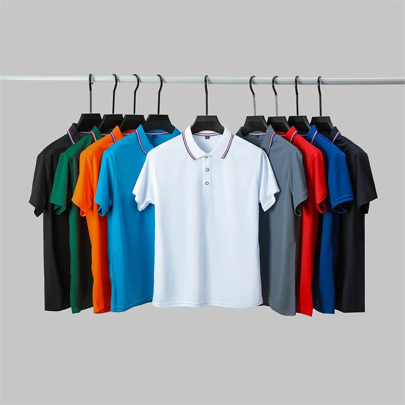 Polo New Men's Casual Solid Color Short Sleeved Polo Shirt Summer Fashionable and Comfortable Versatile Top