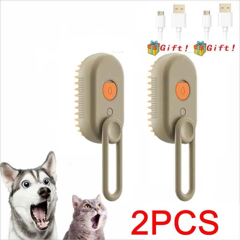 Cat Dog Pet Spray Massage Brush One Button Steam Spray Folding Rotatable Floating Hair Bath Hair Removal Brush Comb