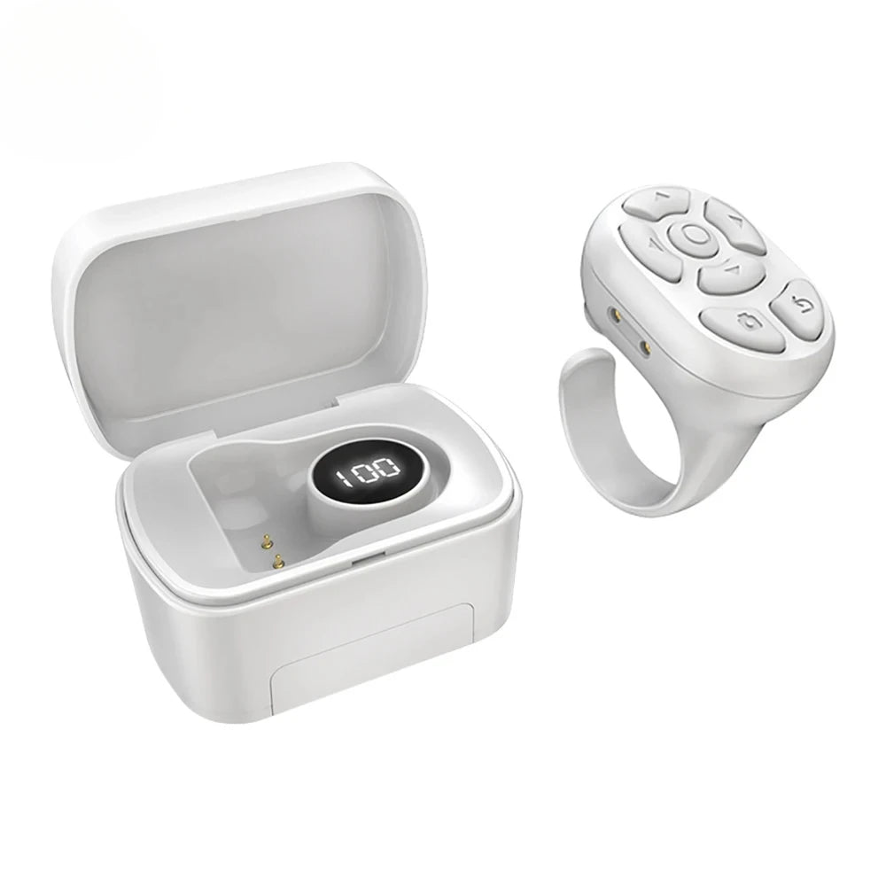 1pcs Wireless Bluetooth Ring Remote Control Fingertip Selfie Video Controller For Tik Tok Page Turner Browsing For iOS Android