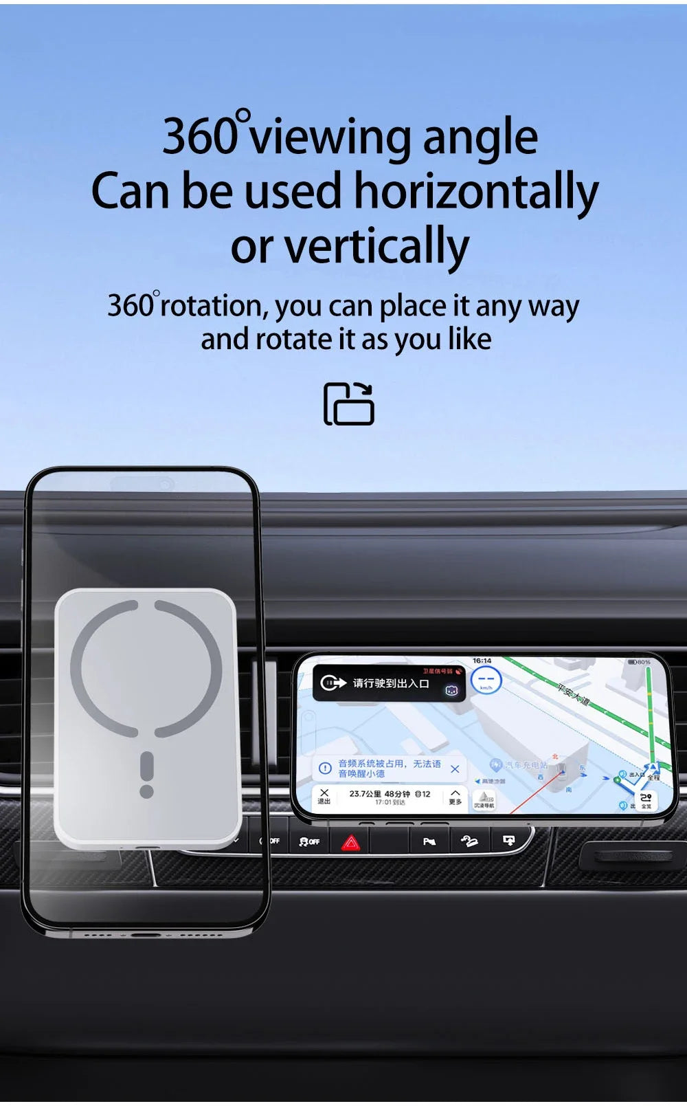 Magnetic Car Wireless Charger For Magsafe iPhone 12 13 14 15 16 Pro Max Air Vent Car Phone Holder Stand Fast Car Charging