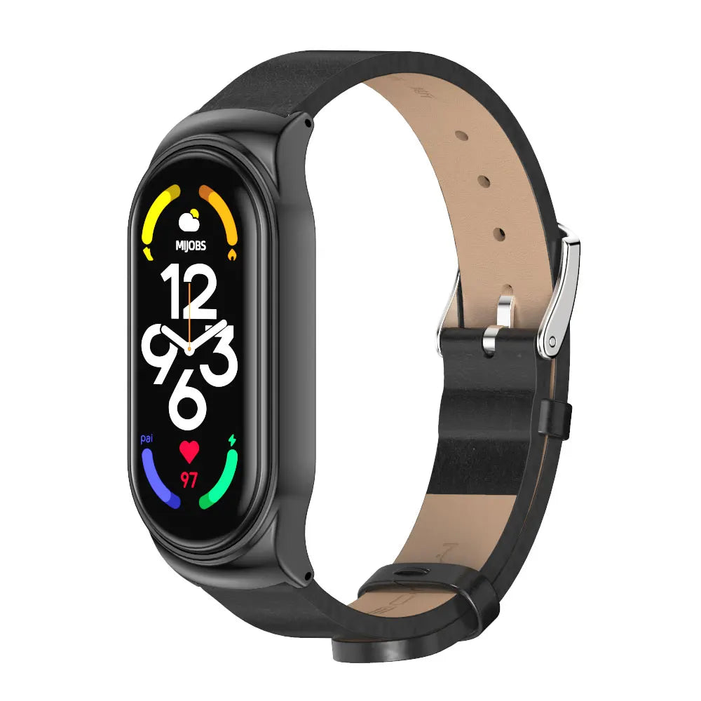 Strap for Mi Band 10 9 8 7 6 5 4 3 Leather Wristband For Miband 8 7 6 NFC Global Version Bracelet for Mi Band 5 6 7 8 Correa