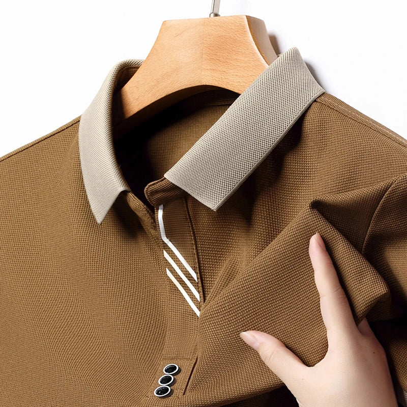 Polo Men's Solid Color Casual Fashion Short Sleeve Polo Shirt Summer Comfortable Top for Business And Leisure