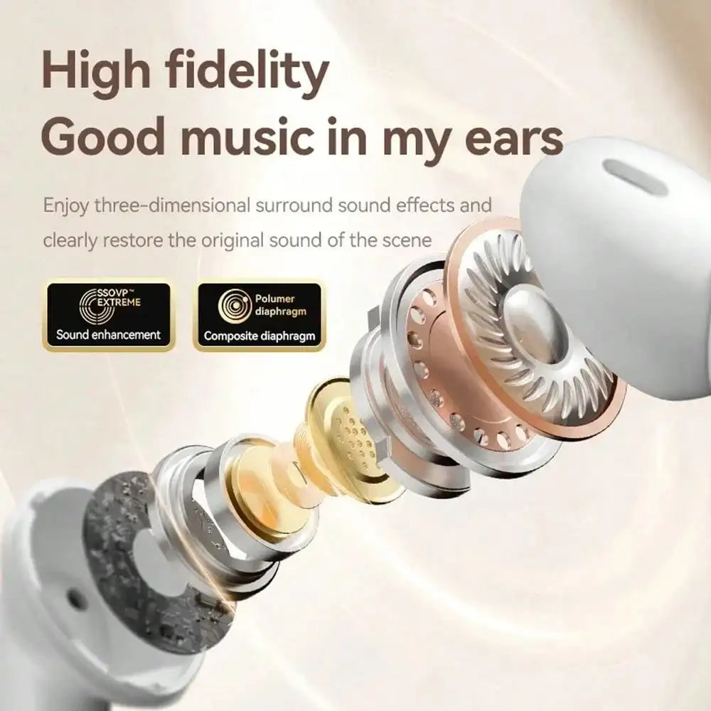 New Wireless Bluetooth Earphones,Hi-Fi Clear Sound,Comfort Fit,Smart Touch,Noise Cancelling,Ideal for Music Use