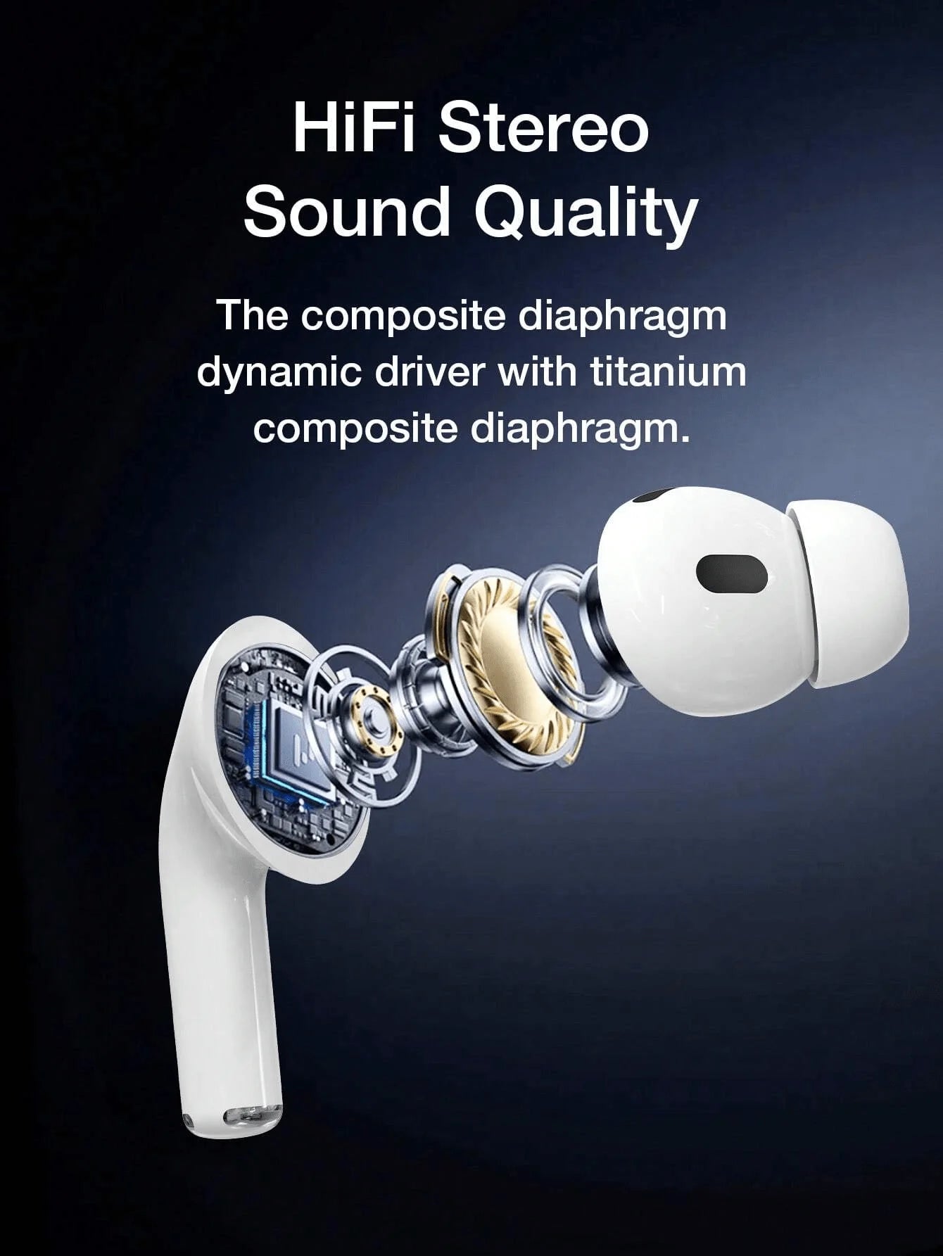 New Wireless Bluetooth Earphones,Hi-Fi Clear Sound,Comfort Fit,Smart Touch,Noise Cancelling,Ideal for Music Use