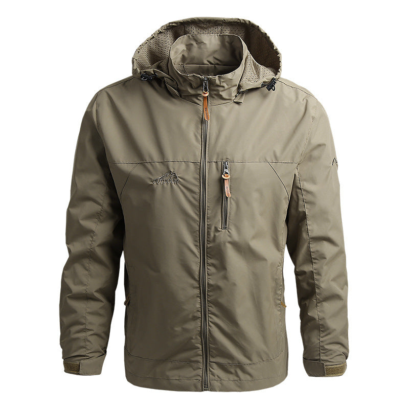 JUMPER Windbreaker Men Tactical Jacket Waterproof Outdoor Hooded Coat Sports Military European Size S-5XL Field Climbing Thin Outwear