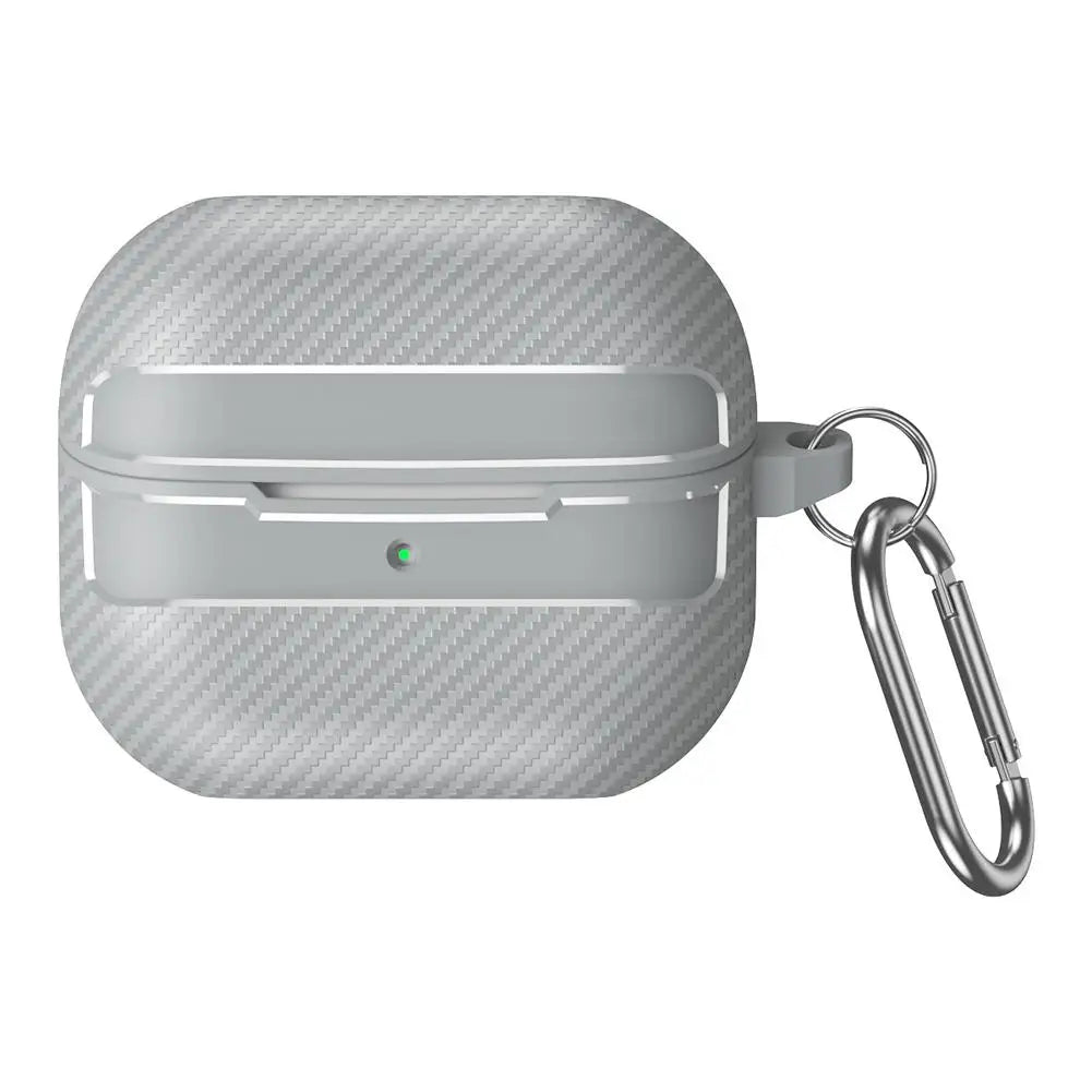For Samsung Galaxy Buds 3 Pro Case Carbon Fiber Texture Pattern Case Shockproof Protective Soft Silicon Case With Keychain