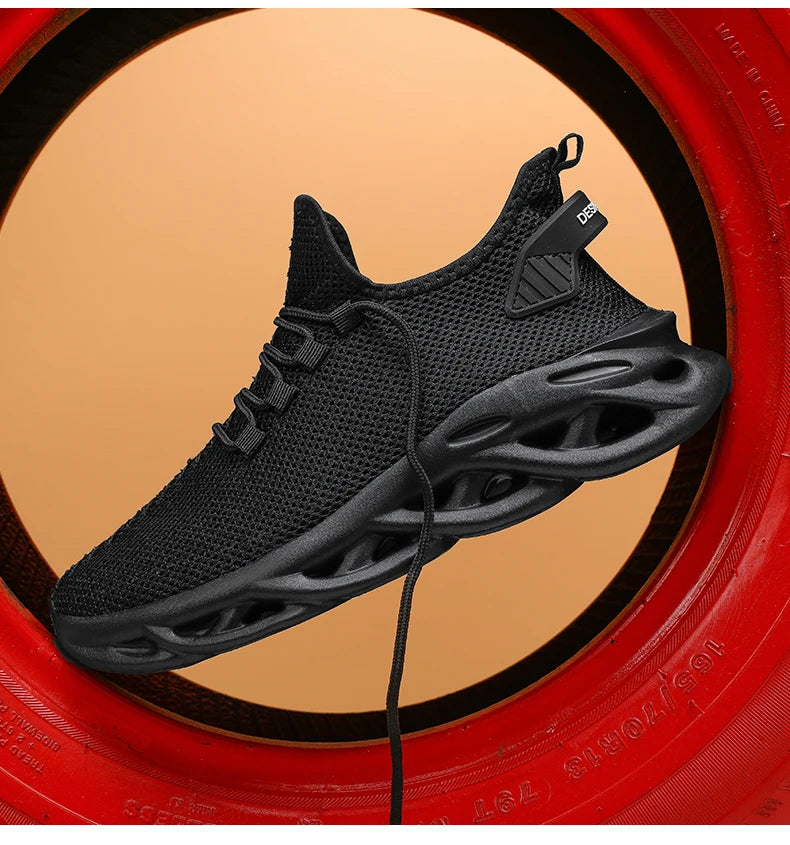 Sneakers Men Casual Sports Shoes Breathable Lightweight Sneakers Outdoor Mesh Black Running Shoes Athletic Jogging Tennis Walking Shoes