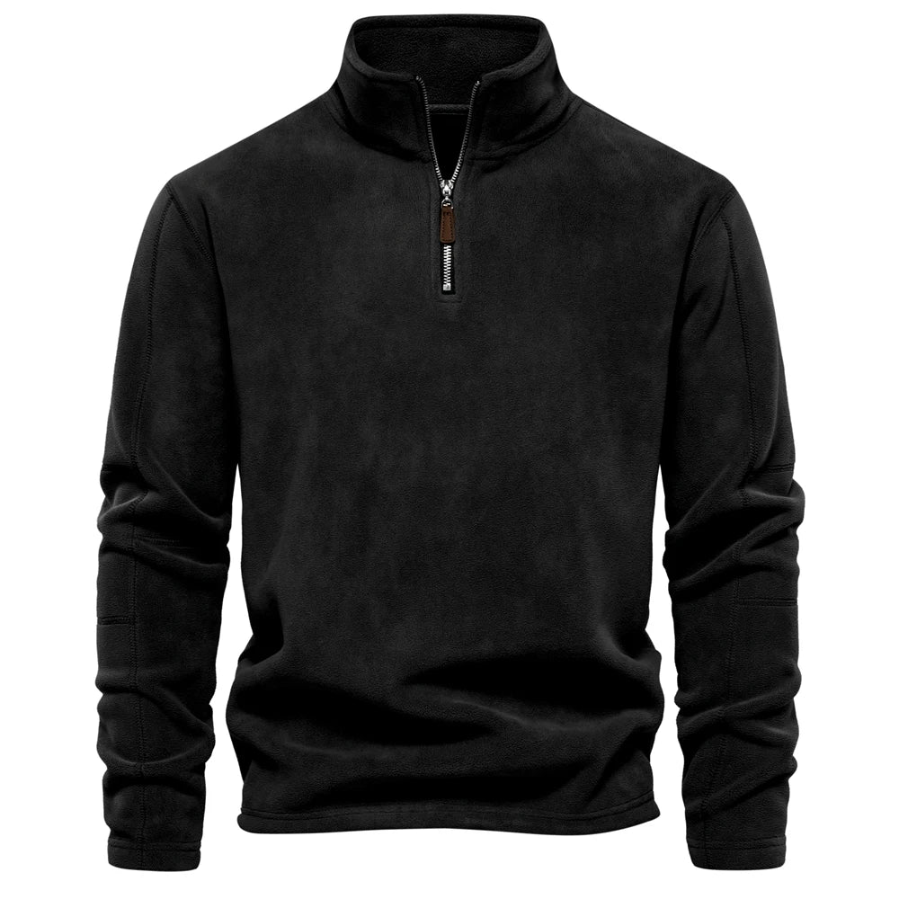 Men Zipper Neck Pullover Men's Sweatshirt Soft Shell Mens Jacket