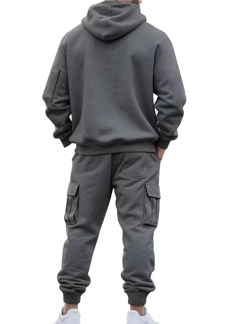 Men's Hooded Outdoor Warm Workwear Casual Sweatshirt  Comfortable Streetwear Fashion Men's Sweatshirt 1/2piecs