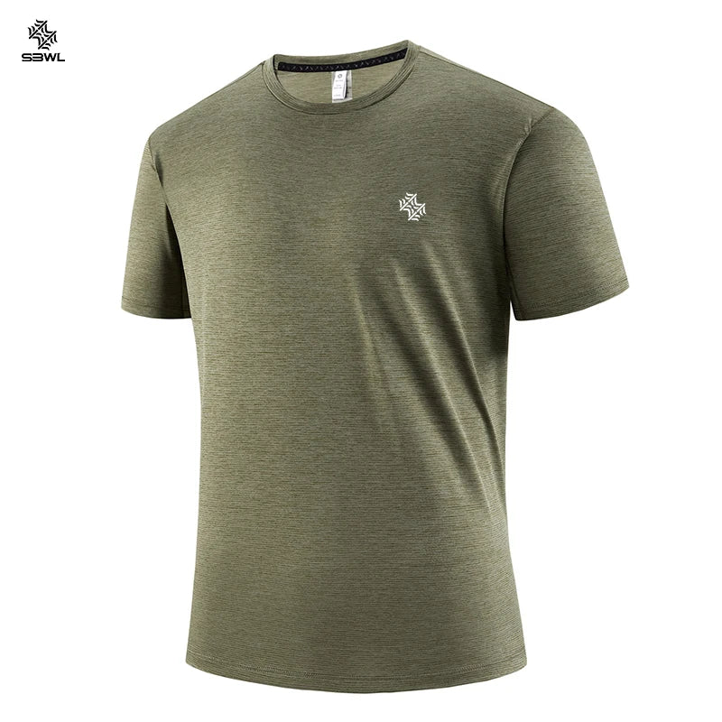 T-shirts Fashion football style men's outdoor running fitness loose short sleeve T-shirt Breathable quick drying casual Gym Tops