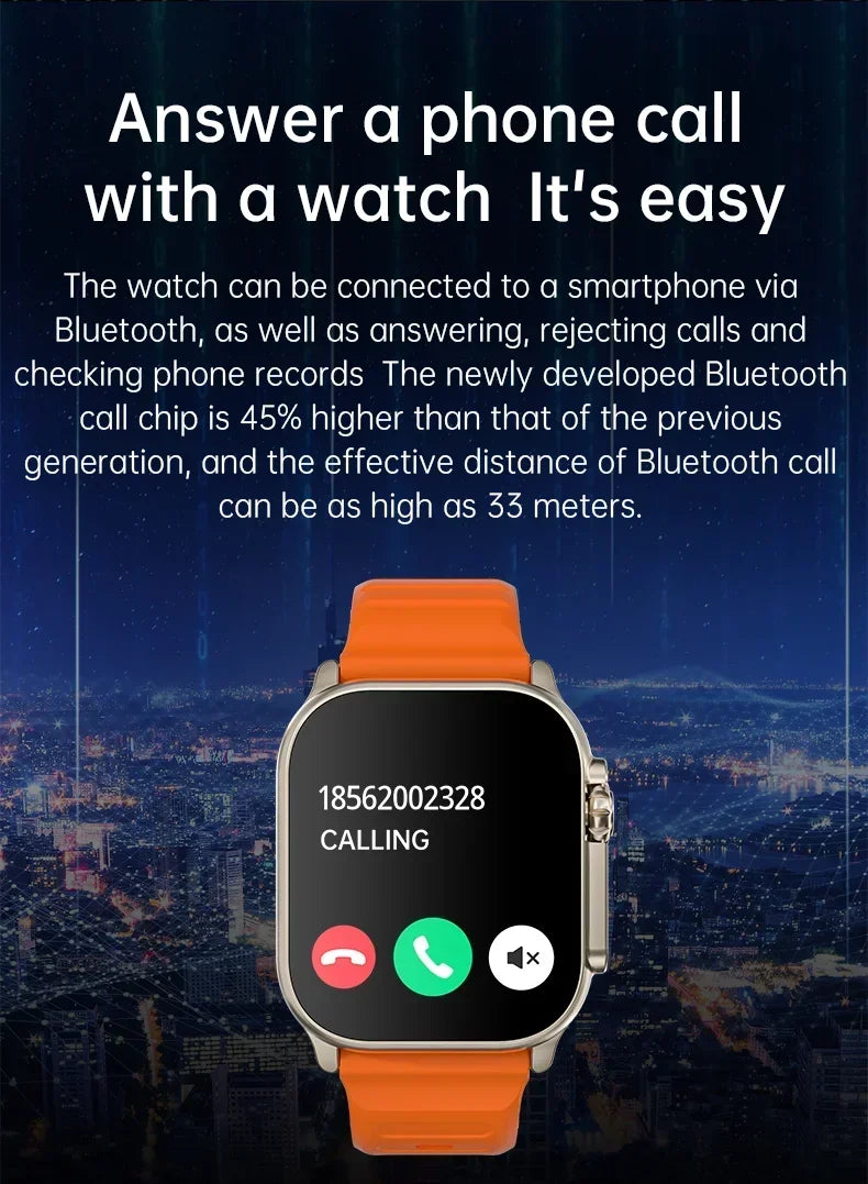 New Smartwatch Men 49mm Series 8 2.3"AMOLED Screen NFC Compass Waterproof For Apple Watch IWO Ultra 8 Smart Watches 2025 Android