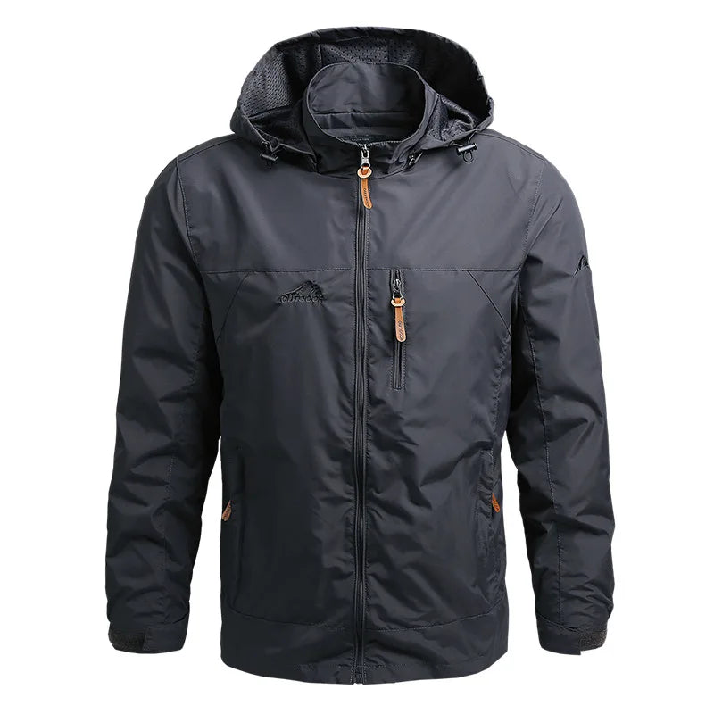 JUMPER Windbreaker Men Tactical Jacket Waterproof Outdoor Hooded Coat Sports Military European Size S-5XL Field Climbing Thin Outwear