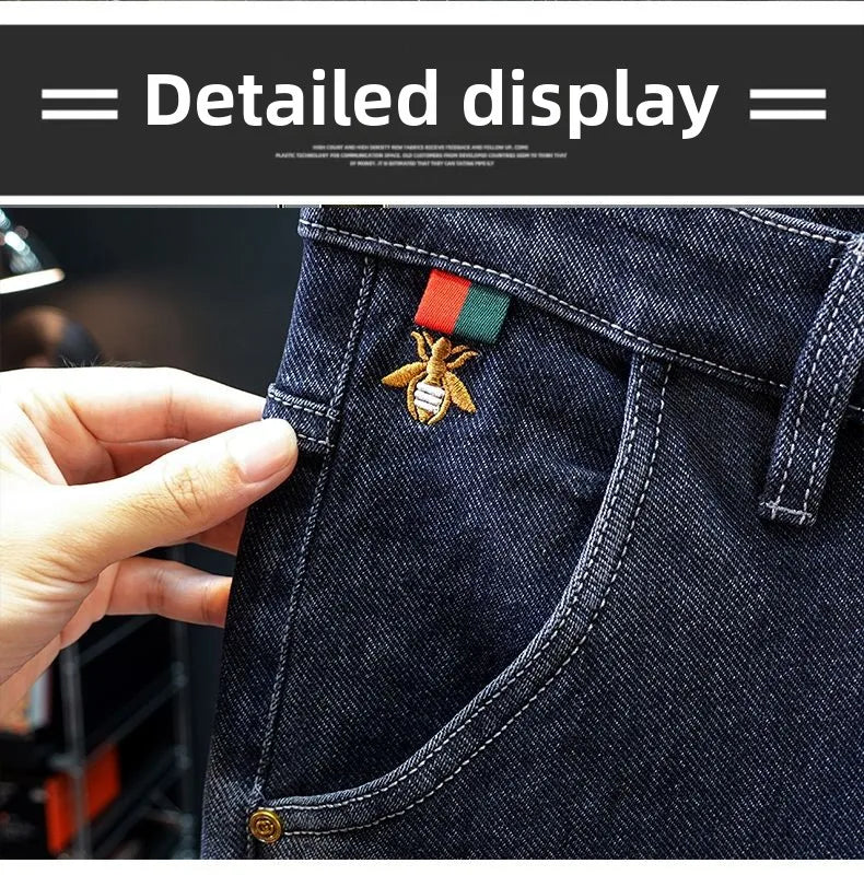 Men's Printed Design Street All-Match Casual Soft Stretch Quality Men's Clothing Skinny Trousers