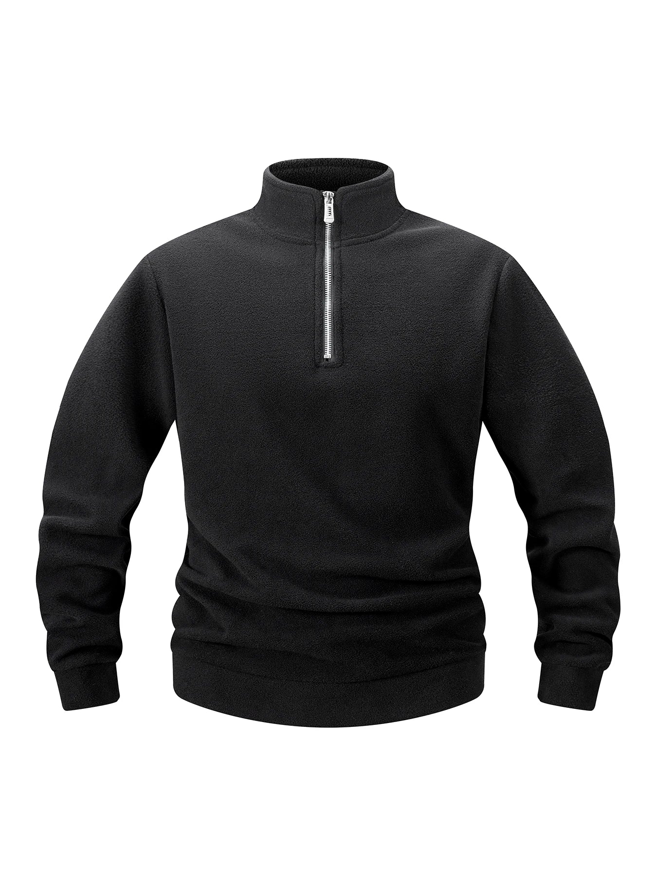Men Casual Fleece Sweatshirts Tops Men Sport Classic Stand Collar Sweatshirts Men’s Quarter Zip Hoodie Basic Pullover 3XL