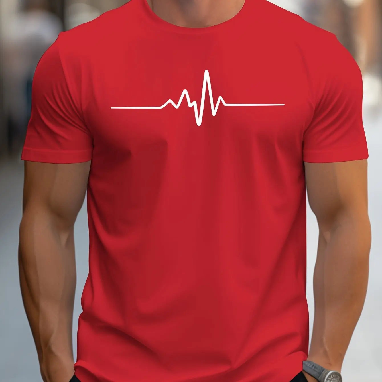 Men Short Sleeve cotton summer loose size Creative Graphic printed slim fit casual sports round neck short sleeved T-shirt top