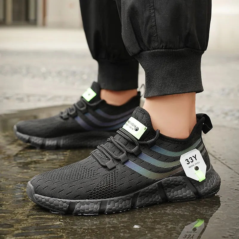 Sneakers Men Casual Sport Shoes Breathable Lightweight Sneakers Outdoor Mesh Black Running Shoes Athletic Jogging Tenis Walking Shoes