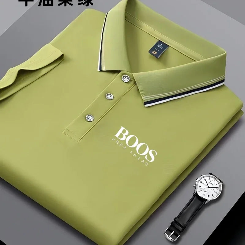 Polo  New Embroidered Men's Short Sleeved Polo Shirt Fashion Design Golf Top Casual T-shirt
