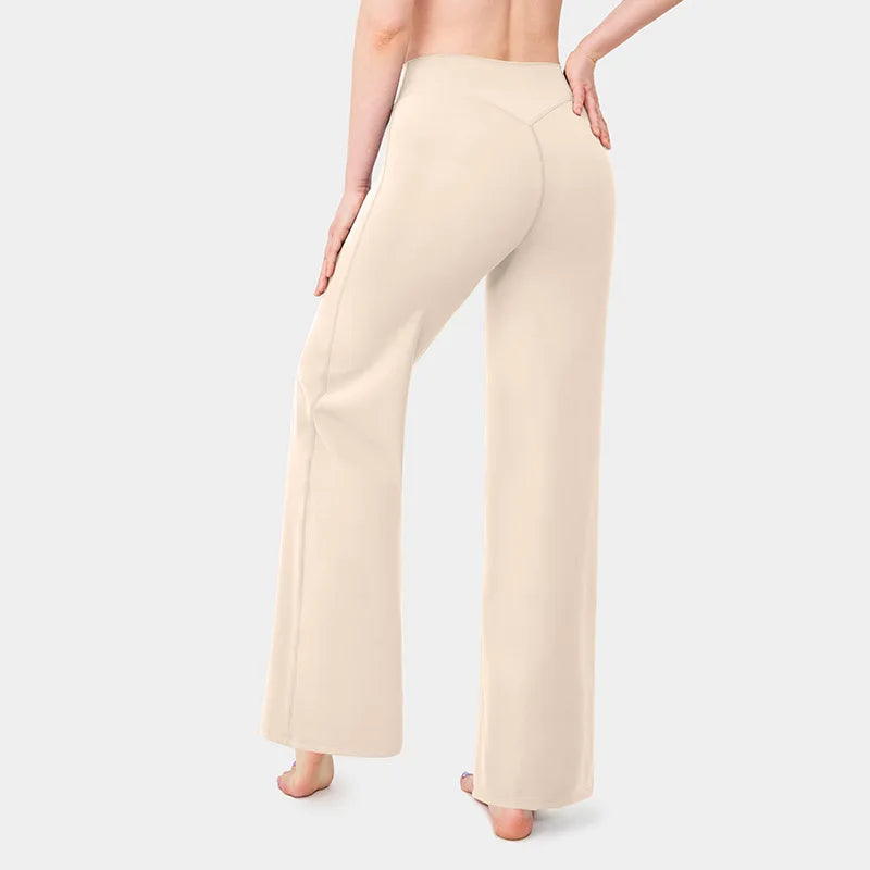 Leggings Straight Leg Bottoms For Women Soft Breathable Without Awkward Leggings Ties Yoga Wide-Leg Sports Pants