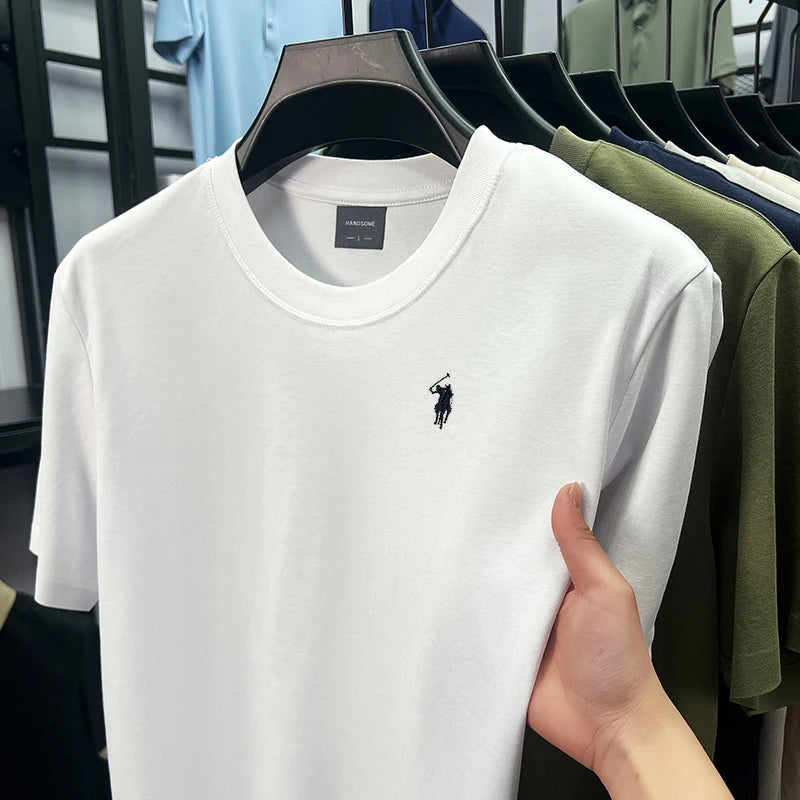 Men Short Sleeve cotton breathable short sleeve T-shirt men summer designer Paul brand embroidered fashion casual round neck top