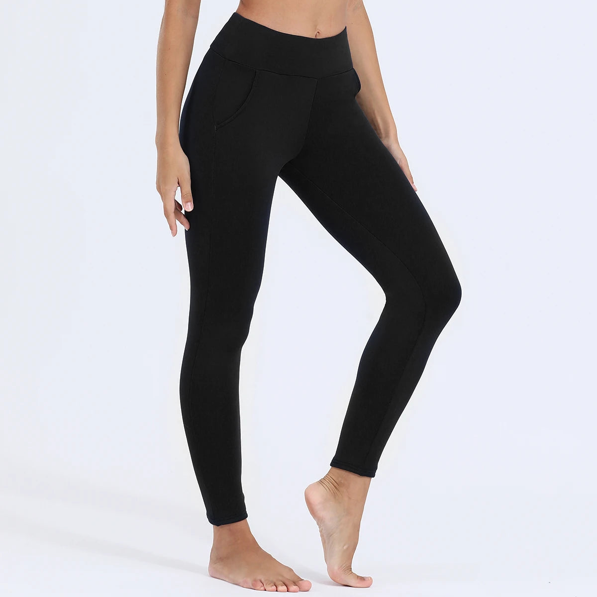 RENOWEARS Winter Warm Women Thick Thicken Leggings Fleece Pants Female Thermal Leggings Tights Sexy Hight Wasit Stretchy