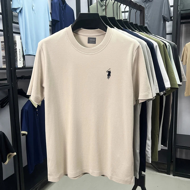 Men Short Sleeve cotton breathable short sleeve T-shirt men summer designer Paul brand embroidered fashion casual round neck top