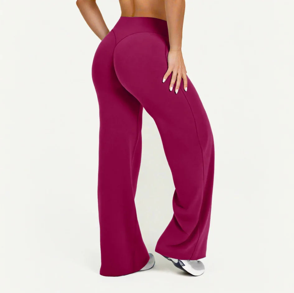 Leggings Straight Leg Bottoms For Women Soft Breathable Without Awkward Leggings Ties Yoga Wide-Leg Sports Pants