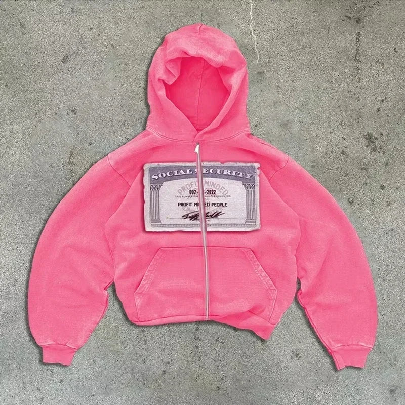 Hoodies Women American Y2K New Hip Hop Trend Zipper Hoodie Women Street Casual Loose Joker Vintage Sweatshirt Unisex Fleece Padded Warm Hoodie