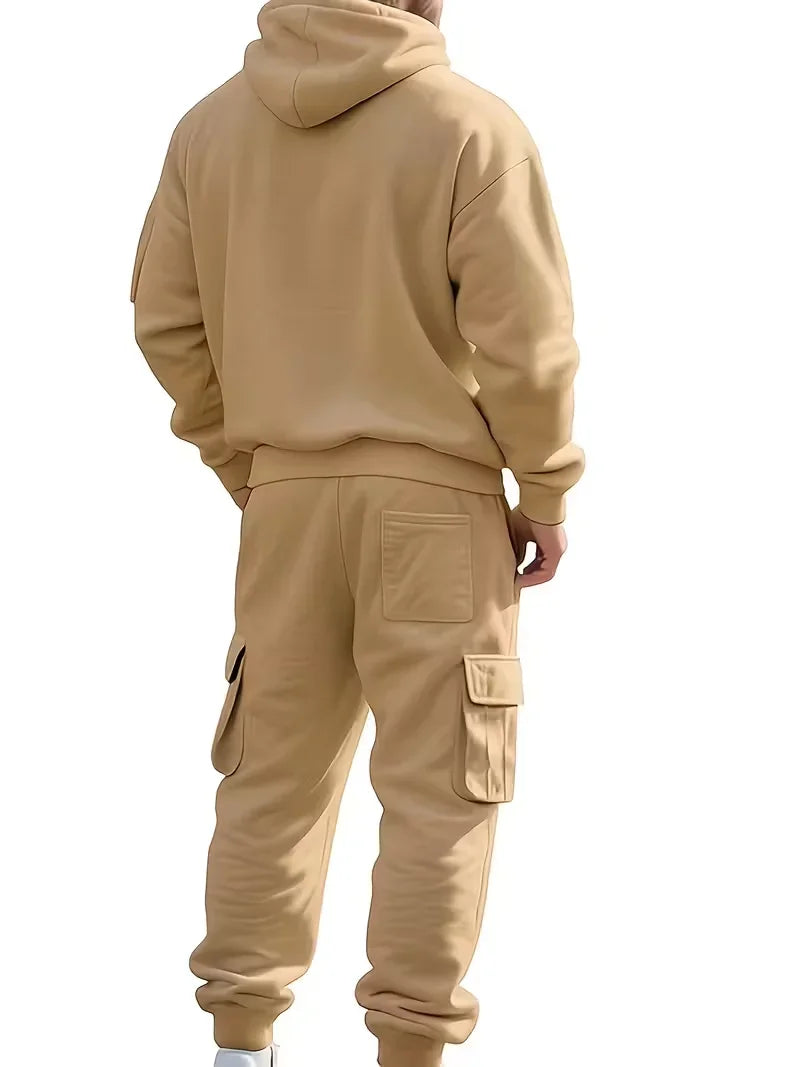 Men's Hooded Outdoor Warm Workwear Casual Sweatshirt  Comfortable Streetwear Fashion Men's Sweatshirt 1/2piecs