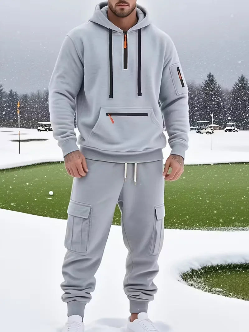 Men's Hooded Outdoor Warm Workwear Casual Sweatshirt  Comfortable Streetwear Fashion Men's Sweatshirt 1/2piecs