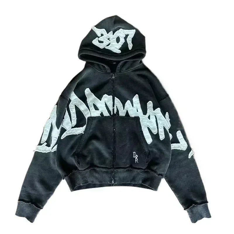 Hoodies Women American Y2K New Hip Hop Trend Zipper Hoodie Women Street Casual Loose Joker Vintage Sweatshirt Unisex Fleece Padded Warm Hoodie