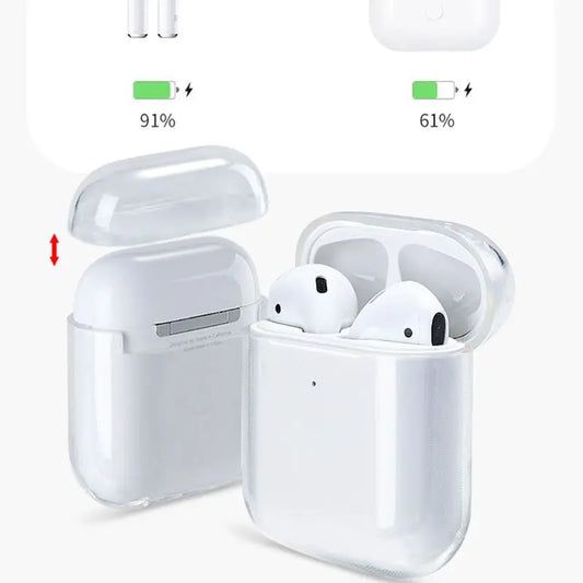 Soft TPU Transparent Cover Earphone Protective Case Clear Skin For AirPods 1 2