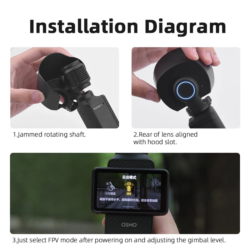 For DJI OSMO POCKET 3 Lens Hood Sunshade Cover Sports Camera Anti-Glare Protective Cover Accessories
