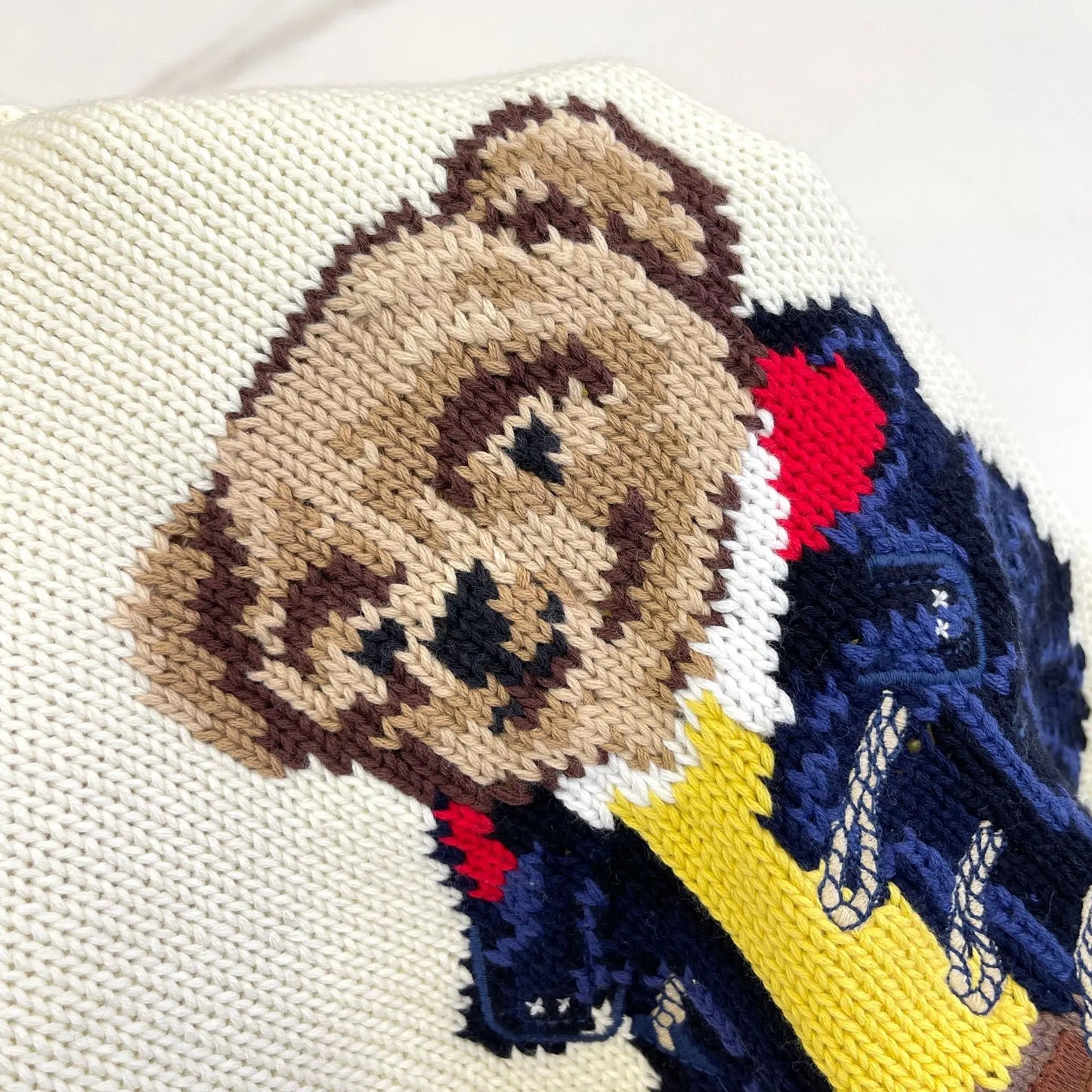 Cute Bear Pattern Cotton Knitwear Sweet Style Versatile Long Sleeve round Neck Sweater Autumn Winter New Arrival for Women