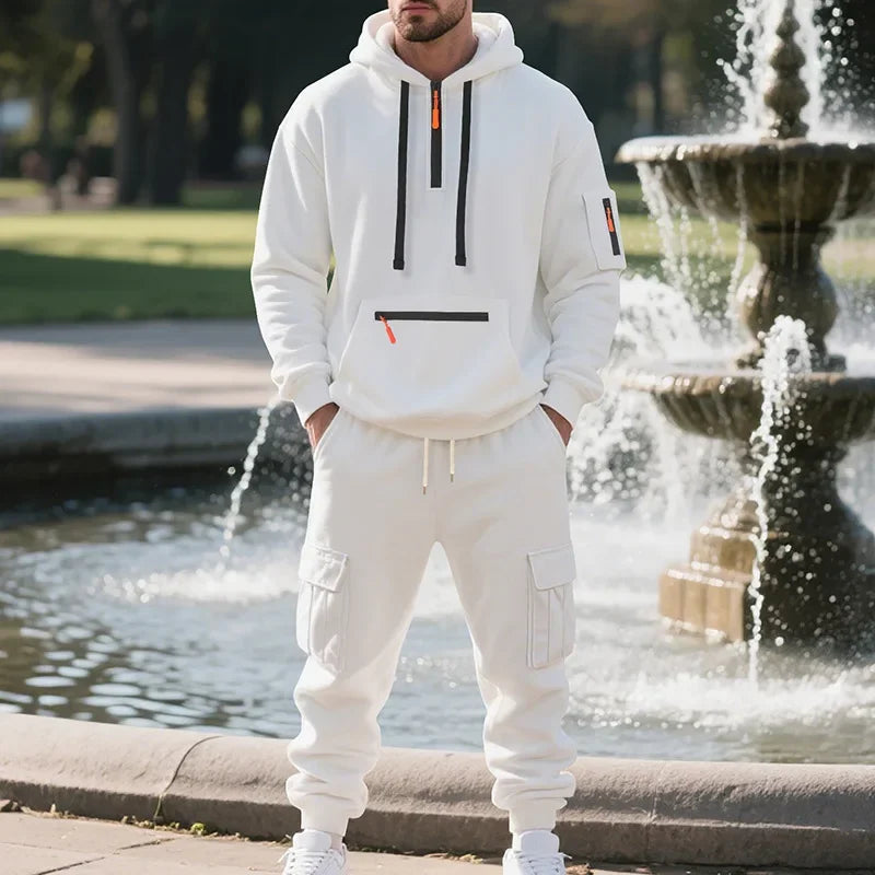 Men's Hooded Outdoor Warm Workwear Casual Sweatshirt  Comfortable Streetwear Fashion Men's Sweatshirt 1/2piecs