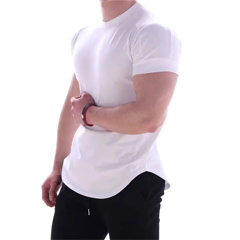 T-shirts  Men Gyms Short sleeve Fitness T-shirt Male quick-dry Workout Outdoor tight Tees Tops Men sportswear