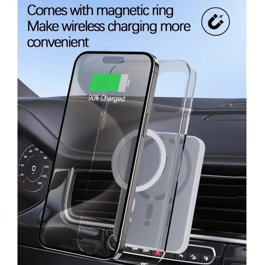 100W Car Magnetic Wireless Charger Air Vent Phone Holder Stand For Magsafe iPhone 17 16 15 14 13 12 Pro Max XS Fast Charging Pad
