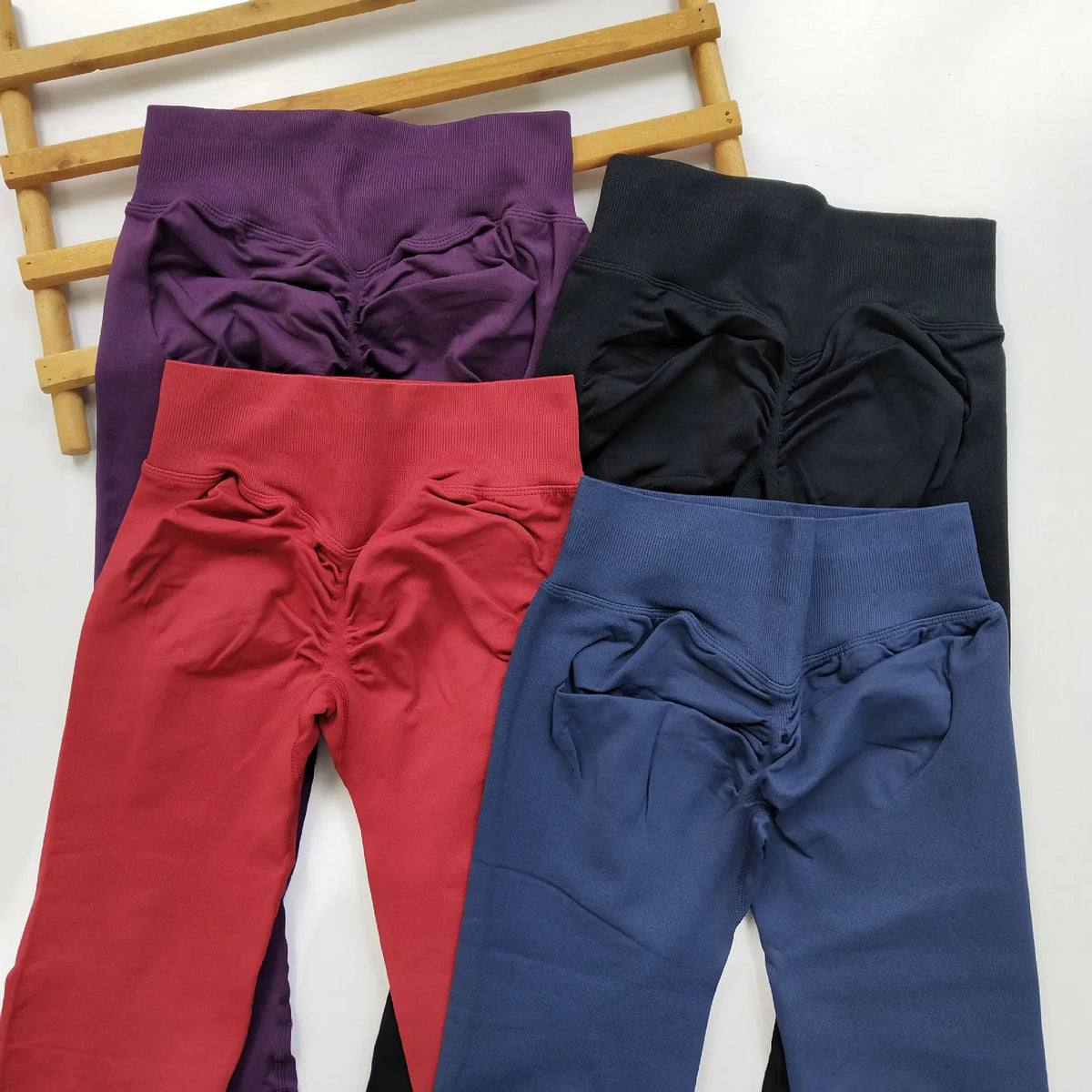 Women's High Waist Flare Yoga Pants Solid Seamless Wide Waistband Wide Leg for Gym Running Workout