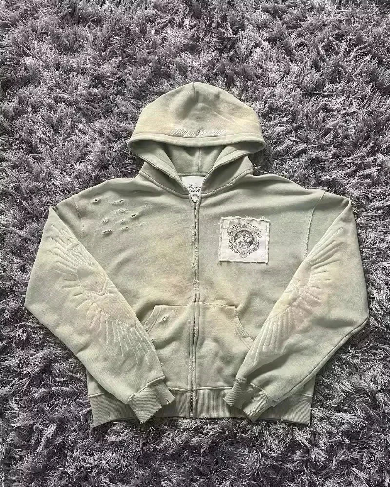 Hoodies Women American Y2K New Hip Hop Trend Zipper Hoodie Women Street Casual Loose Joker Vintage Sweatshirt Unisex Fleece Padded Warm Hoodie