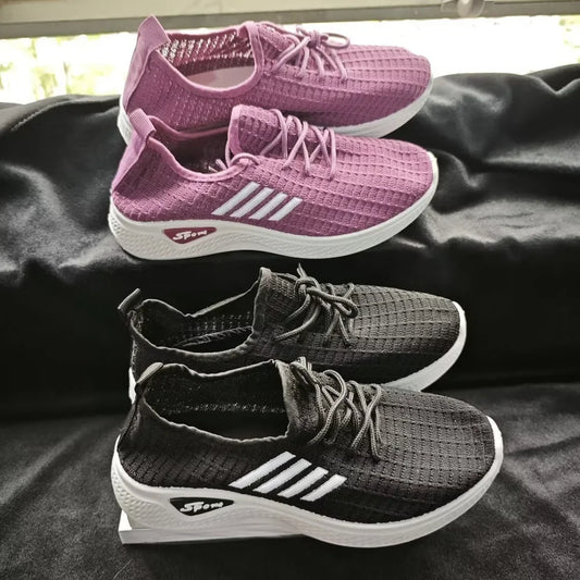 Women Sneakers Mesh Low-Top Running Sneakers with Air Mesh for Spring and Summer Women Flat Shoes