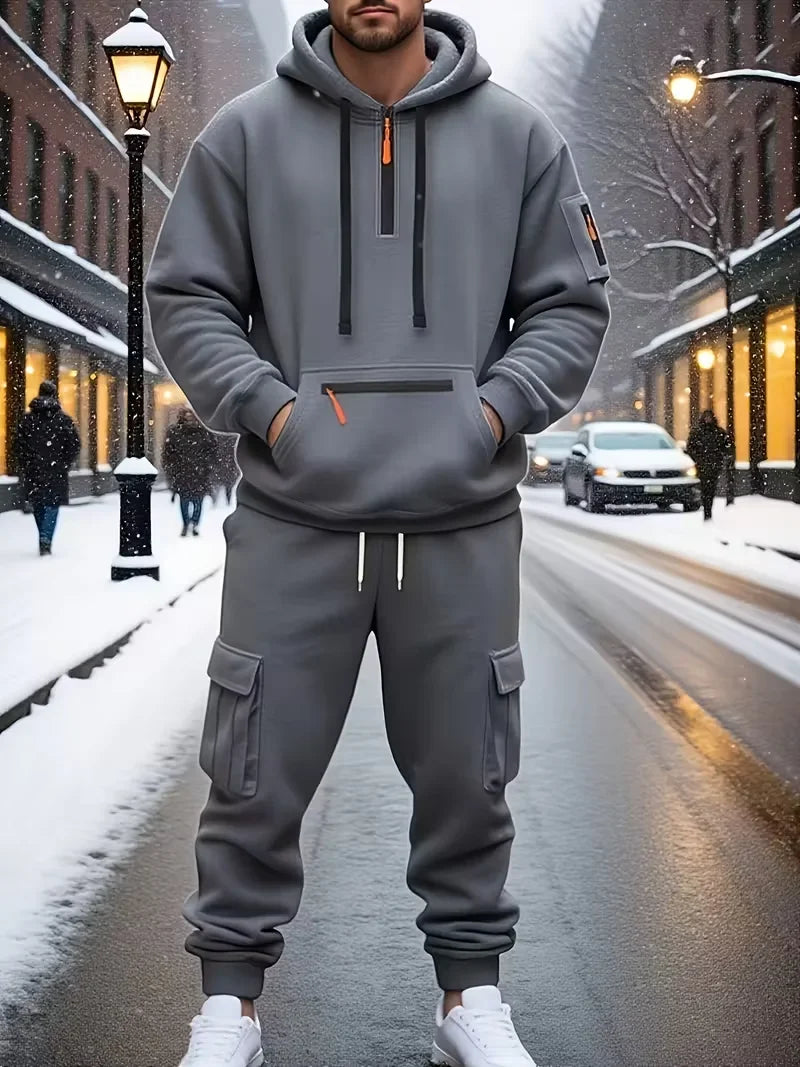 Men's Hooded Outdoor Warm Workwear Casual Sweatshirt  Comfortable Streetwear Fashion Men's Sweatshirt 1/2piecs